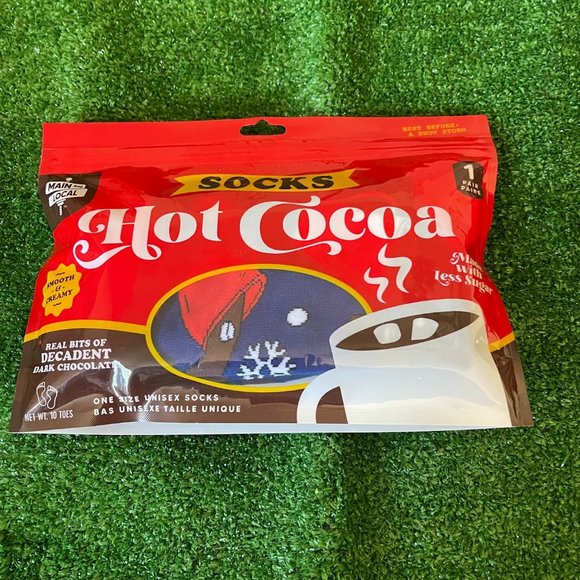 Main and Local Smooth and Creamy Hot Cocoa Blue Casual Crew Socks Size OS NEW - Picture 7 of 11